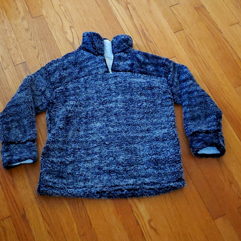 1/4 Zip Gray & White Sherpa